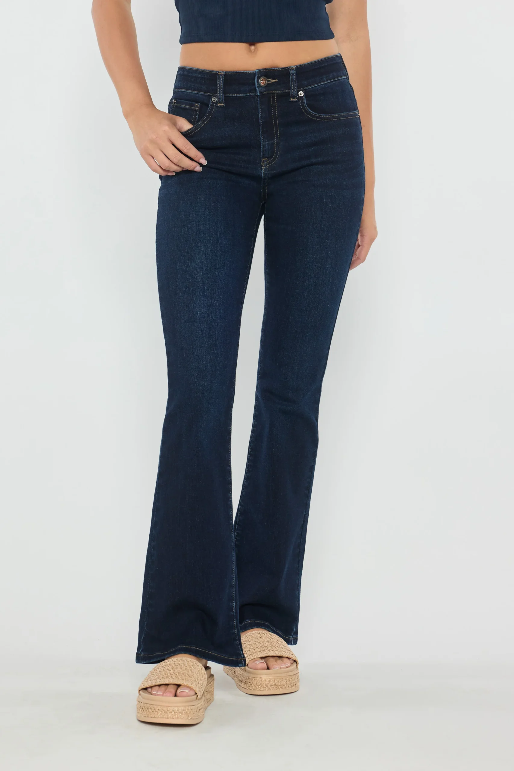 JEANS AZUL CORTE BOTA TIRO ALTO EN JEAN EP3689