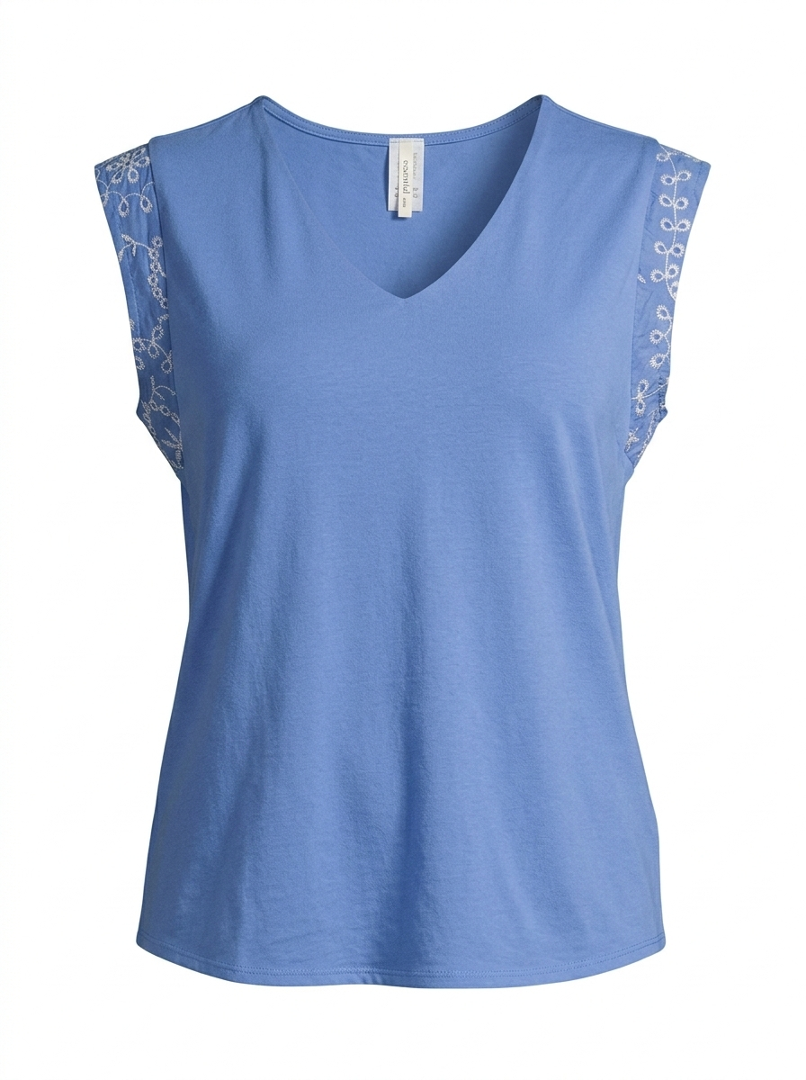 BLUSA LISA CON CUELLO EN V ROSEMIEL