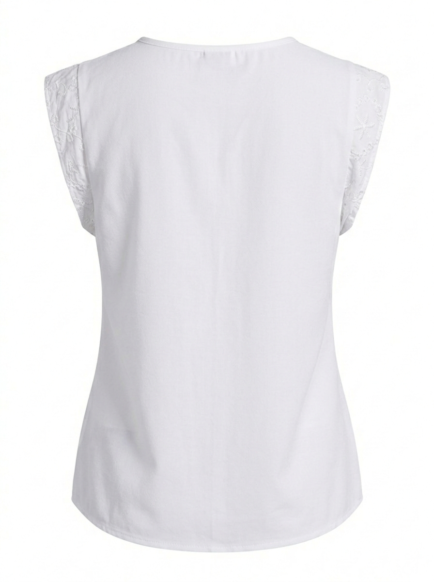 BLUSA LISA CON CUELLO EN V ROSEMIEL - Imagen 4