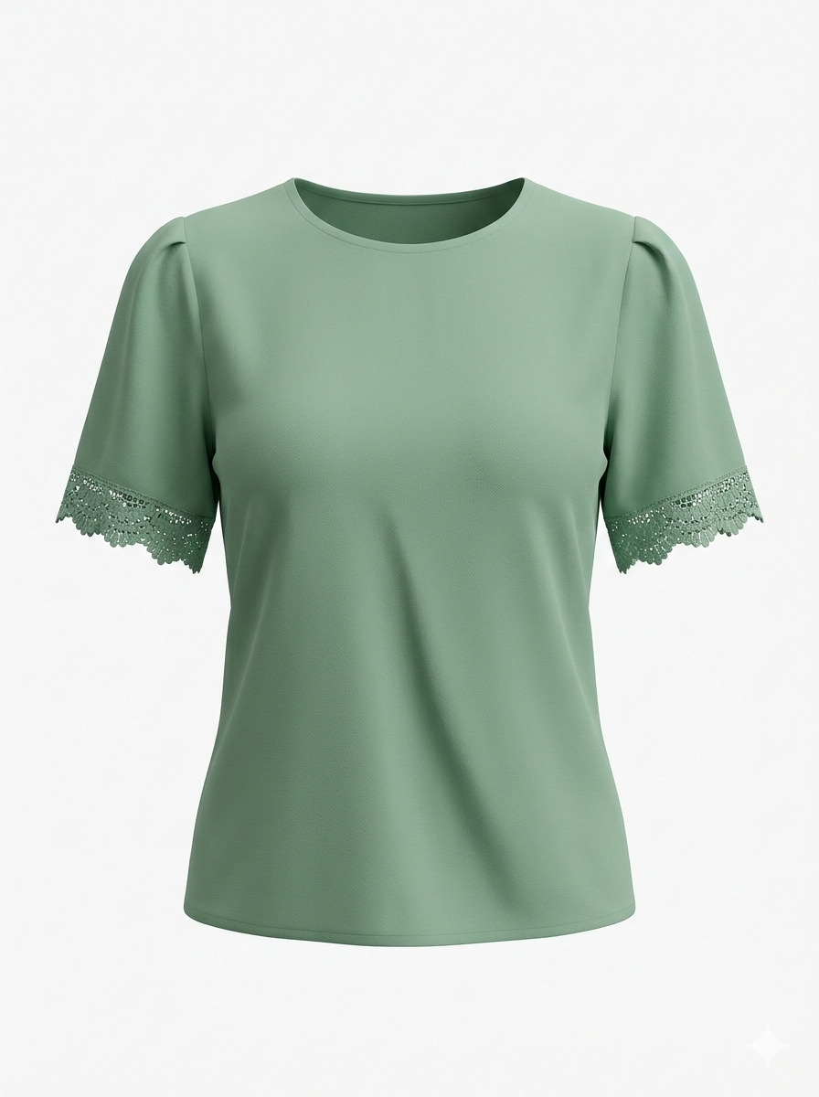 BLUSA CON ENCAJE EN MANGA ROSEMIEL