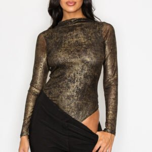 BODYSUIT MANGA LARGA DORADO IRIS