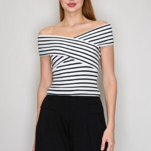 BLUSA DE RAYAS CON HOMBROS CAÍDOS IRIS