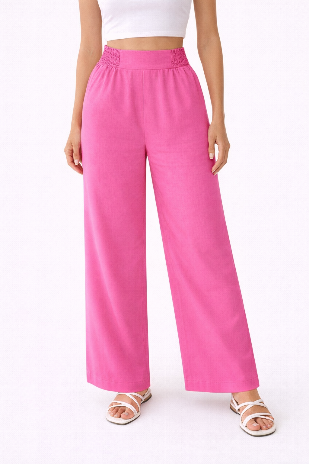 PALAZO CON ELÁSTICO LATERAL EN CINTURA CRETA - Imagen 3