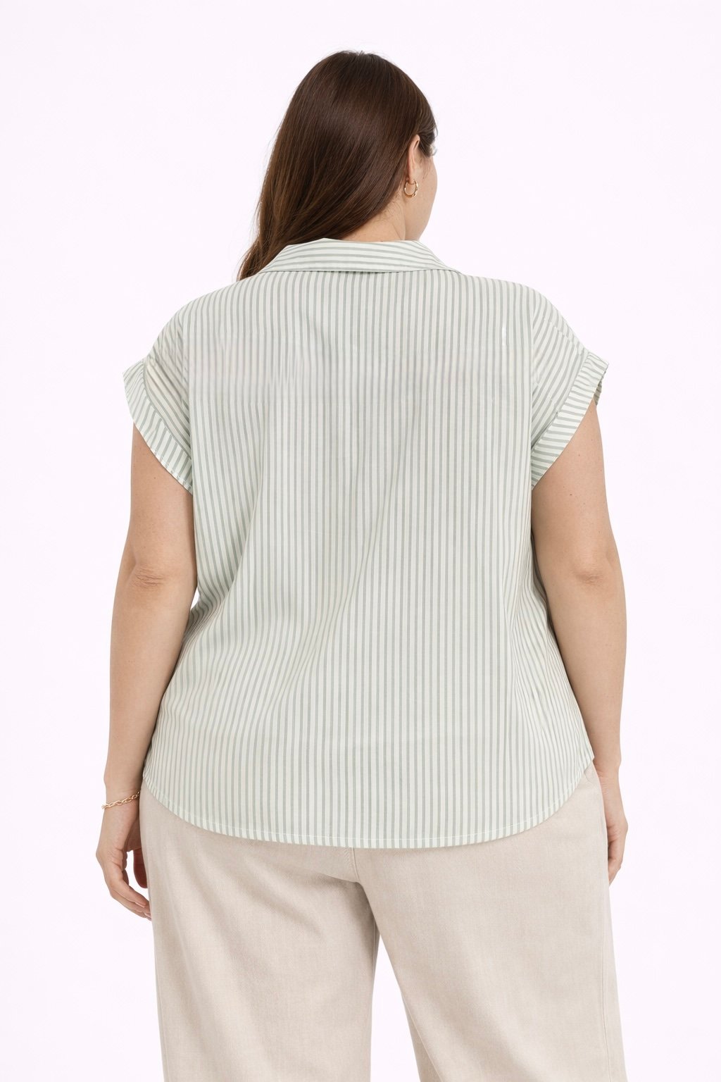 BLUSA DE RAYAS TALLA PLUS WHITE RHINO - Imagen 4