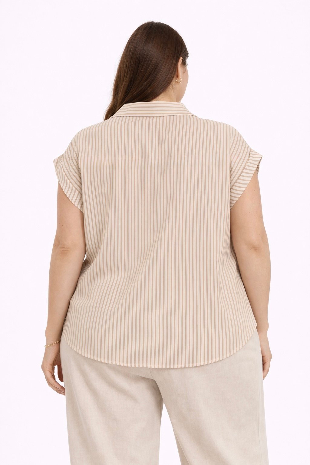 BLUSA DE RAYAS TALLA PLUS WHITE RHINO - Imagen 2