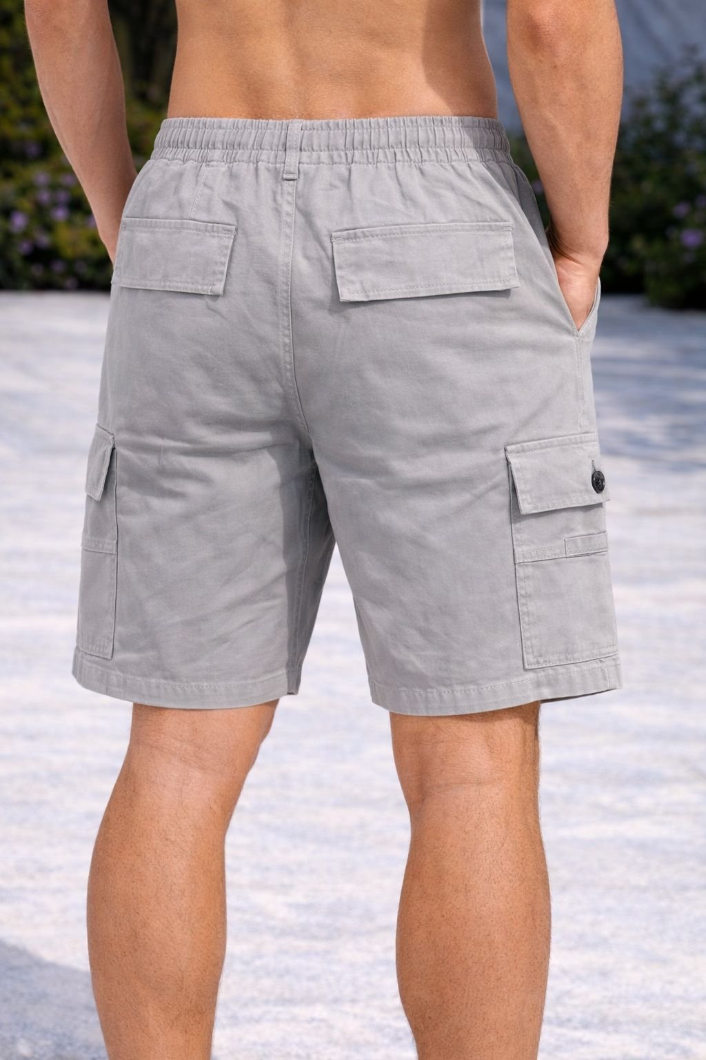 SHORT CARGO CON ELASTICO Y PARALES EN LA CINTURA BLOCK - Imagen 3