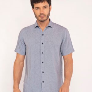 CAMISA MANGA CORTA DE LINO AZUL CIVIL ROAD