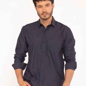 CAMISA MANGA LARGA AZUL OSCURO CIVIL ROAD