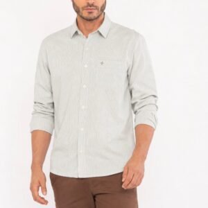 CAMISA MANGA LARGA DE RAYAS VERDE CIVIL ROAD