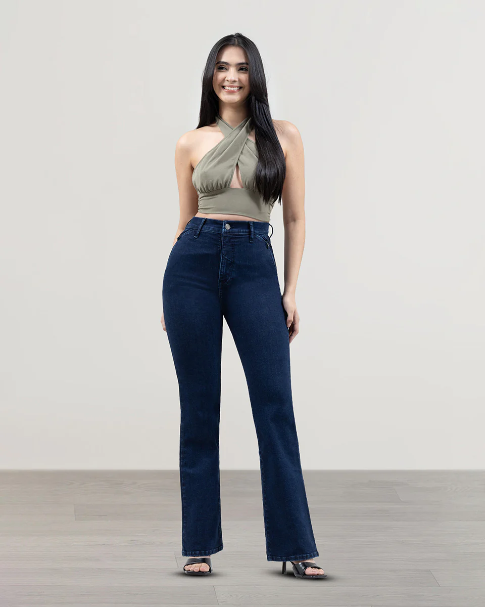 JEANS CORTE BOTA TIRO ALTO AZUL OSCURO PEPE 03 742 0114 - Imagen 2