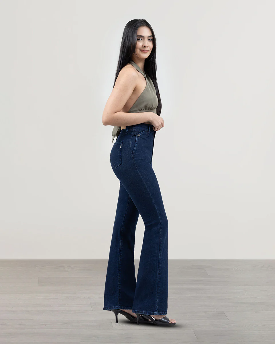 JEANS CORTE BOTA TIRO ALTO AZUL OSCURO PEPE 03 742 0114 - Imagen 3