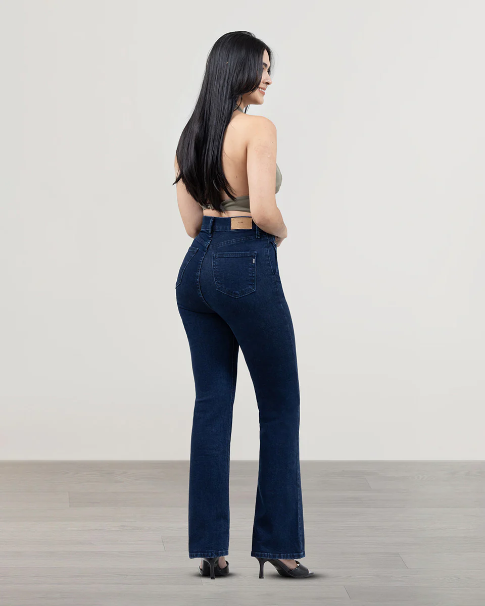 JEANS CORTE BOTA TIRO ALTO AZUL OSCURO PEPE 03 742 0114 - Imagen 4