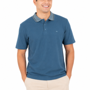 CAMISETA TIPO POLO CON TEXTURA DIAGONAL THE ONE