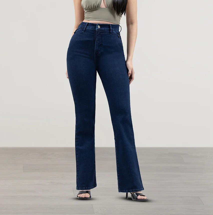 JEANS CORTE BOTA TIRO ALTO AZUL OSCURO PEPE 03 742 0114