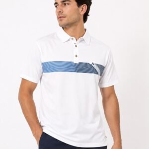 CAMISETA TIPO POLO BLANCA CON ESTAMPADO ARENA