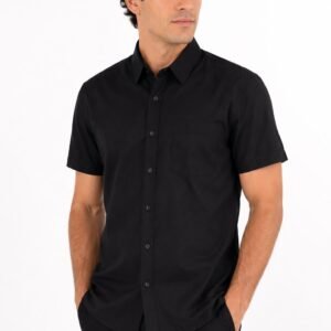 CAMISA MANGA CORTA NEGRA LUCATON
