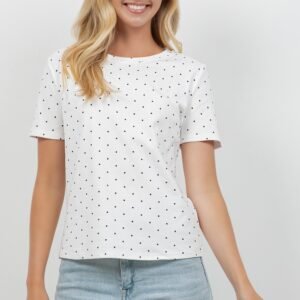 BLUSA BLANCA CON ESTAMPADO POLKA DOTS TABA