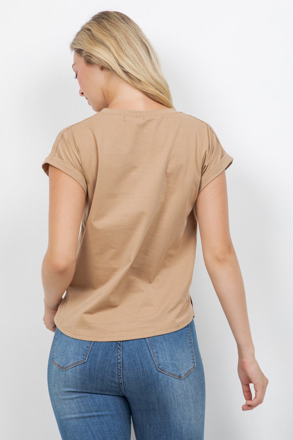 BLUSA CAFE CON CORAZON FLOREADO LATERAL TABA - Imagen 3