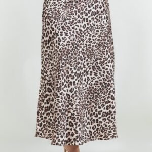 FALDA LARGA DE SATIN CON ESTAMPADO ANIMAL PRINT TABA