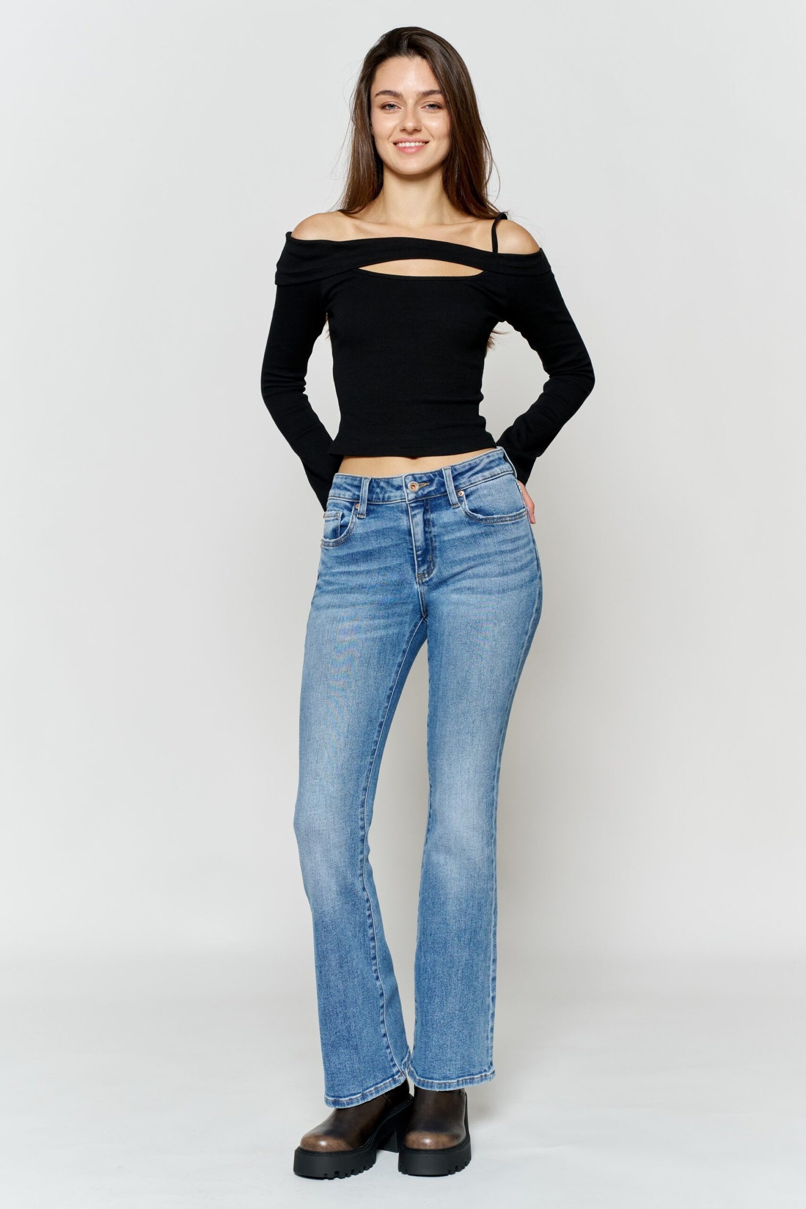 JEANS CORTE BOTA TIRO ALTO EN JEAN EP3743 - Imagen 2