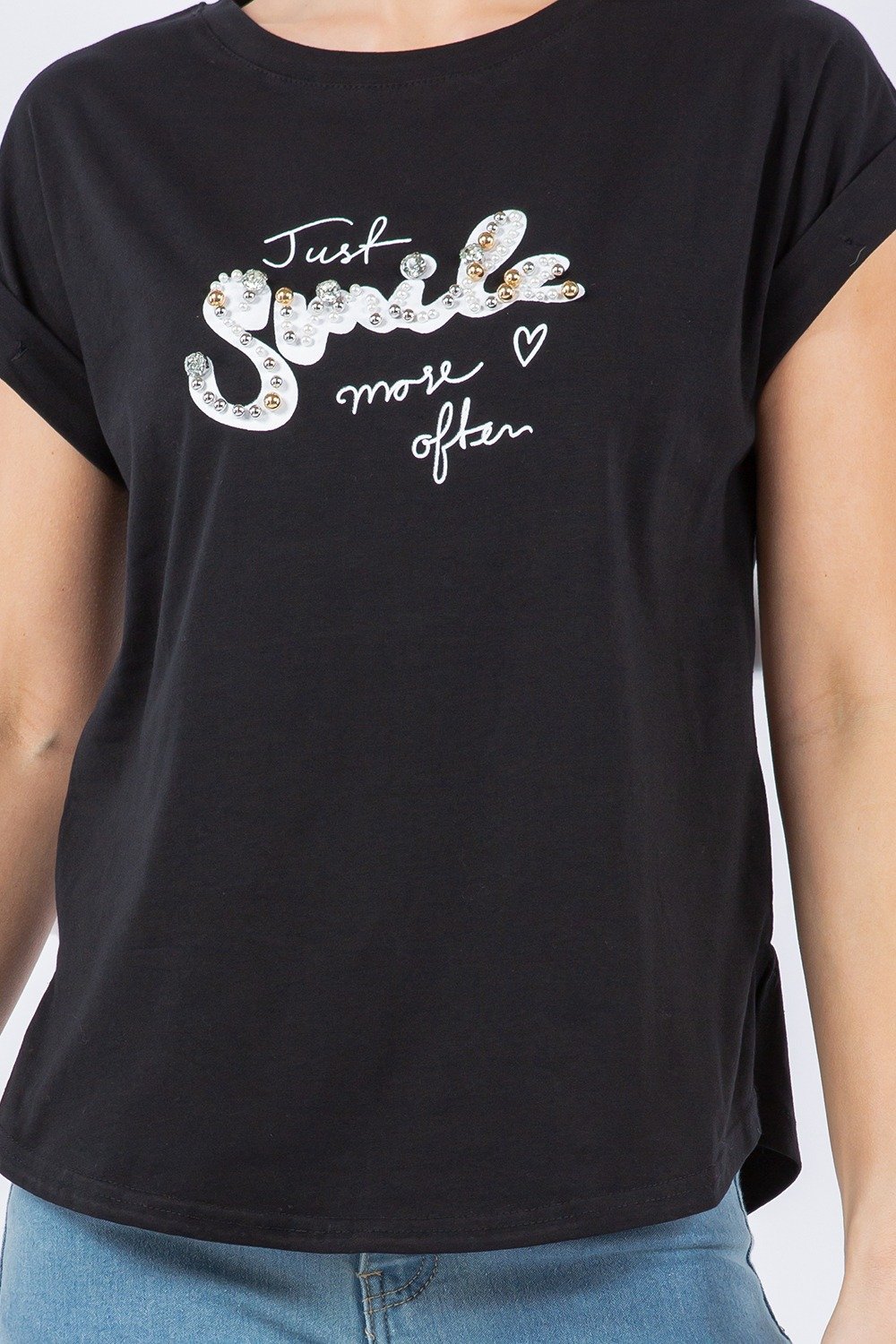 BLUSA NEGRA SMILE TABA - Imagen 2