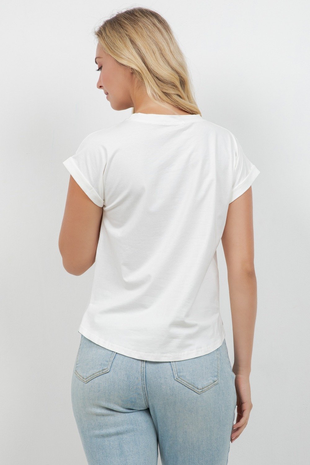 BLUSA BLANCA CON PERLAS TABA - Imagen 3