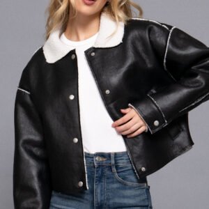 JACKET DE CUERINA CON PELAJE INTERNO ACTIVE