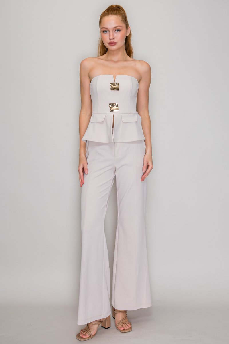 SET DE PANTALON Y BLUSA ESTRAPLE STORY ON