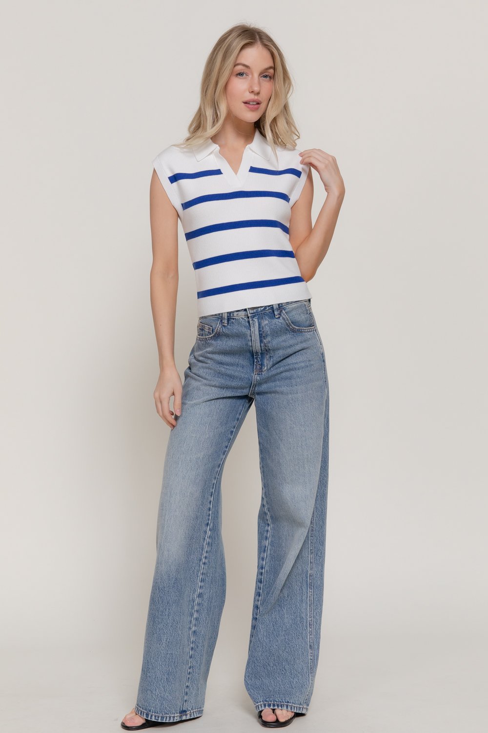 BLUSA DE RAYAS CON CUELLO ACTIVE - Imagen 4