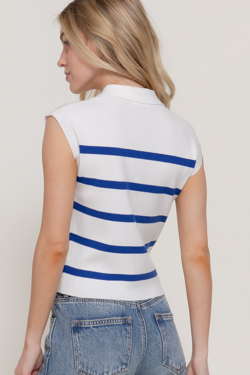 BLUSA DE RAYAS CON CUELLO ACTIVE - Imagen 3