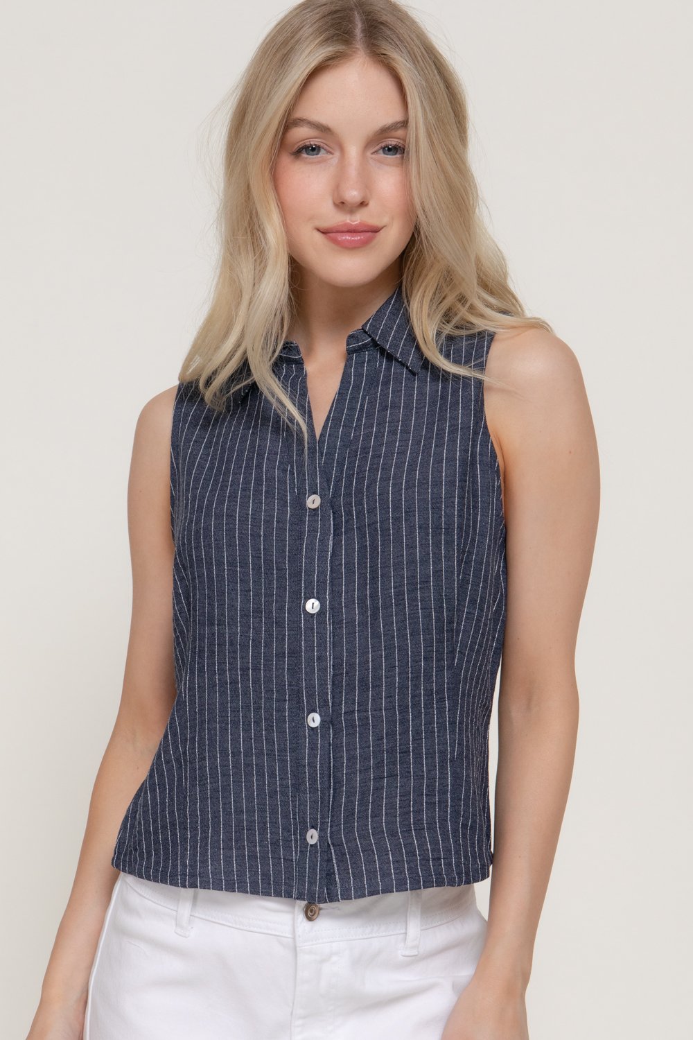 BLUSA DE RAYAS CON BOTONES ACTIVE