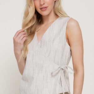 BLUSA CRUZADA DE RAYAS SIN MANGAS ACTIVE