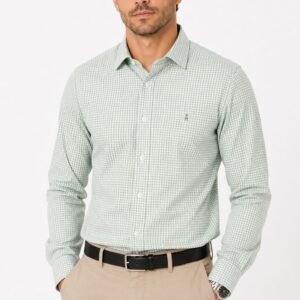 CAMISA MANGA LARGA DE CUADROS VERDE VAN HEUSEN