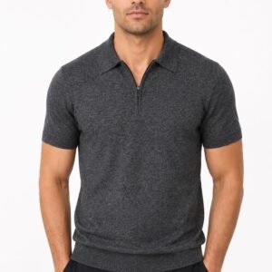 CAMISETA TIPO POLO SOLIDA CON ZIPER VAN HEUSEN