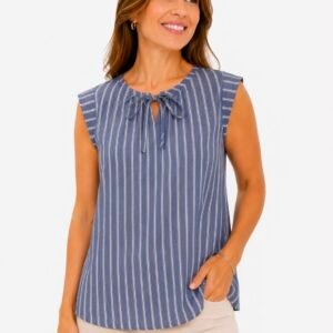 BLUSA DE RAYAS CON NUDO EN CUELLO ROSEMIEL
