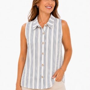 BLUSA SIN MANGAS CON RAYAS ROSEMIEL