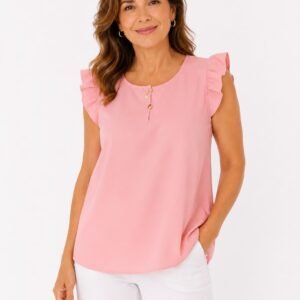BLUSA CON VUELOS EN LAS MANGAS Y BOTONES EN EL PECHO ROSEMIEL
