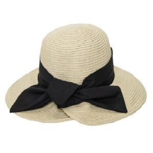 SOMBRERO DE PLAYA CON TIRA NEGRA