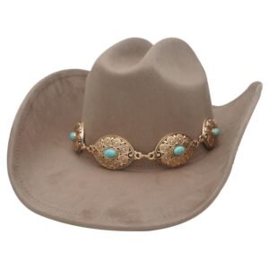 SOMBRERO VAQUERO CON CADENA IHT72588AGO